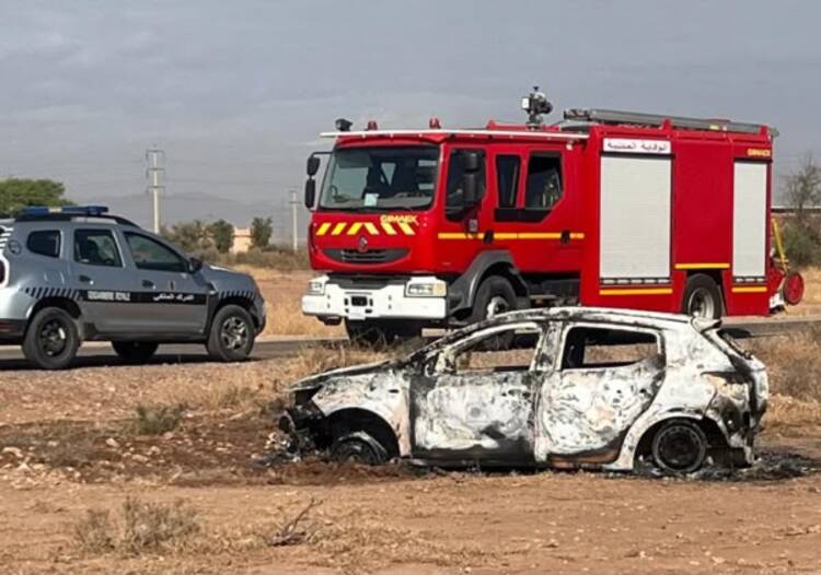 أمن مراكش يفك لغز سرقة وإضرام النار بسيارة أجرة ومحاولة القتل